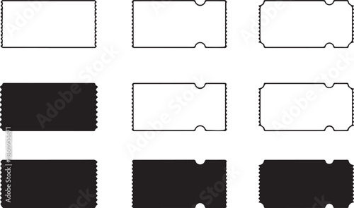 Collection of ticket stubs in various styles and colors on