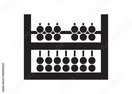 Abacus icon, Abacus silhouette vector