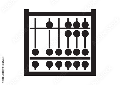 Abacus icon, Abacus silhouette vector