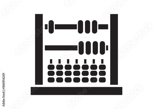 Abacus icon, Abacus silhouette vector