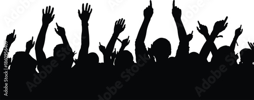 Large bundle of black vector silhouettes featuring diverse families walking with strollers playing cycling and cheering crowds in various activities