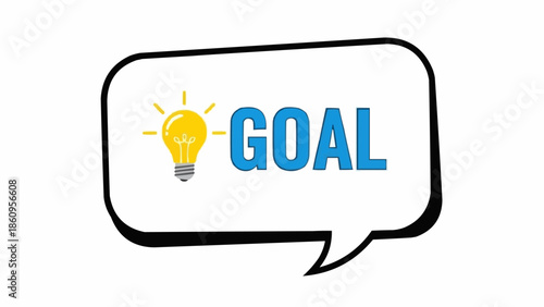 Goal Setting - Visualizing Success with a Lightbulb Idea in Speech Bubble.