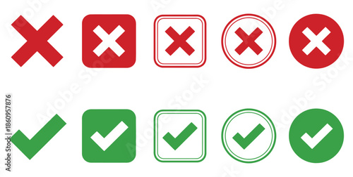 Checkmarks and crosses symbols