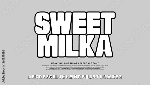 Modern Bold Heavy Font. Typography urban style alphabet fonts for fashion, sport, technology, digital, movie, logo design, vector illustration, uppercase