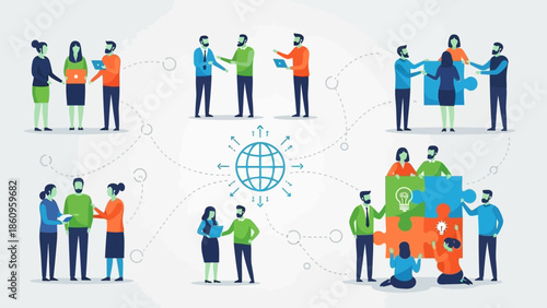 Diverse People Shaking Hands and Collaborating.