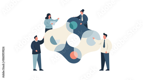 Business People Interacting with Gears.