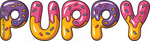 Colorful Donut Letters Spelling Runway