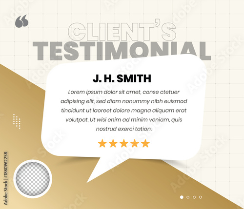 Modern Client Testimonial and Customer Feedback Social Media Post Template