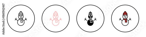 Snowman Icon Set – Winter, Christmas, Holiday, Snow and Seasonal Celebration Symbols
