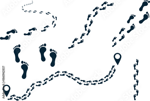 High quality footprints isolated on white