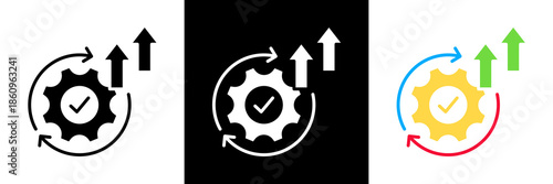 Continuous Improvement Icon Set Glyph vector Illustration 