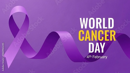 World cancer day awareness ribbon