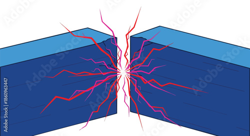 Abstract representation of energy or data transmission between two distinct entities, symbolizing connection and communication.