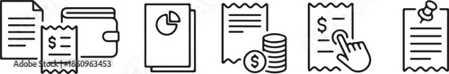 A variety of business and finance icons on a for design