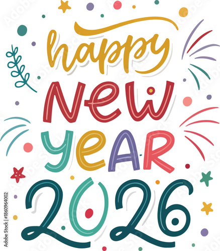 typography design for new year 2026 . t shirt design