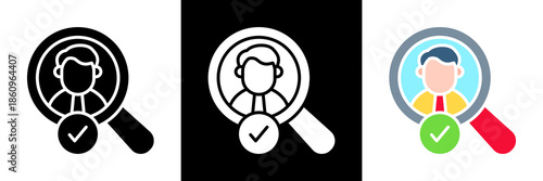 Search Employee Icon Set Glyph vector Illustration 