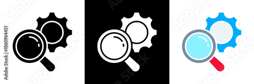 Search Icon Set Glyph vector Illustration 