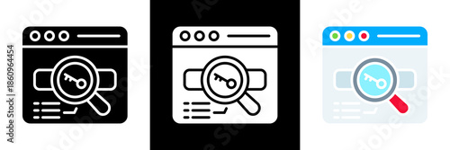 Keyword Icon Set Glyph vector Illustration 
