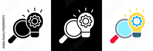 Smart Search Icon Set Glyph vector Illustration 