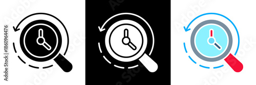 Search History Icon Set Glyph vector Illustration 