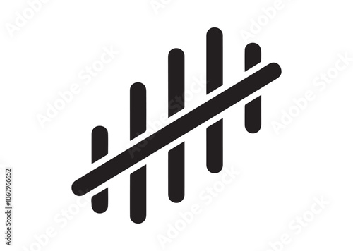 Tally marks icon, Tally marks silhouette vector