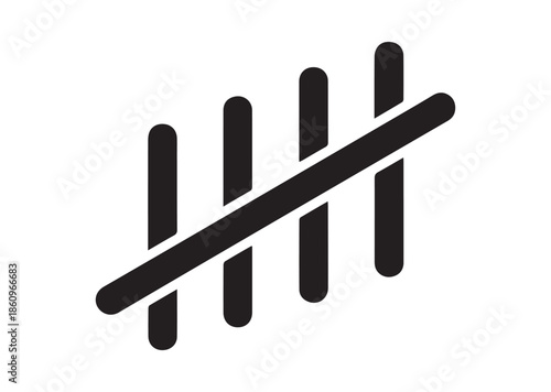 Tally marks icon, Tally marks silhouette vector