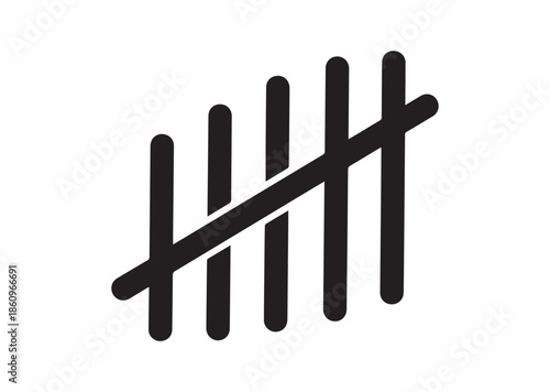 Tally marks icon, Tally marks silhouette vector