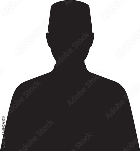 Black Silhouette of Person Wearing a Hat head