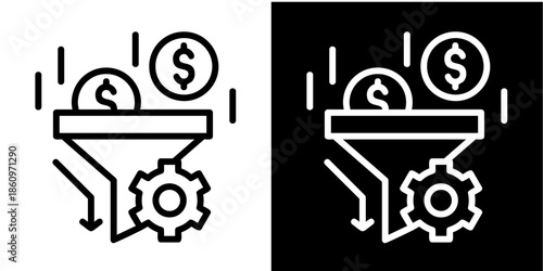 Sales Pipeline Iconset White Style Collection