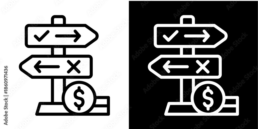 Fototapeta premium Decision Iconset White Style Collection