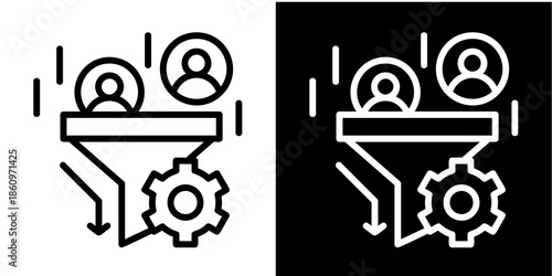 Sales Pipeline Iconset White Style Collection