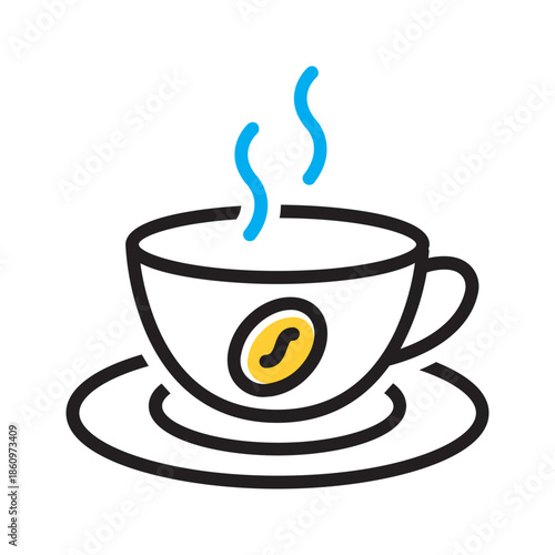 Vector multi color icon for Coffee