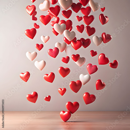 falling hearts a romantic valentines day design