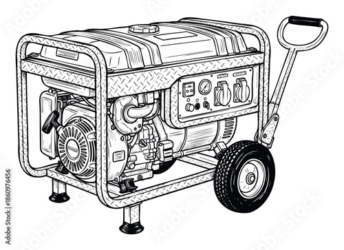 Portable power generator providing reliable electricity for construction sites, emergency backup, and outdoor events, an indispensable tool for various industrial and residential power