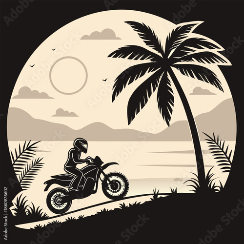 biker on the beach