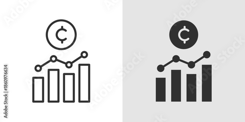 Crypto Chart Icon representing cryptocurrency market trends, price analysis, trading insights, and blockchain financial data.