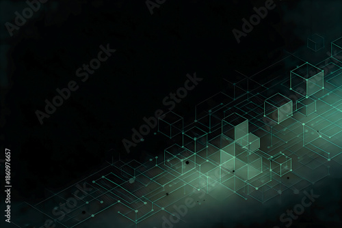 Abstract Blockchain Technology Background with Connected Cubes