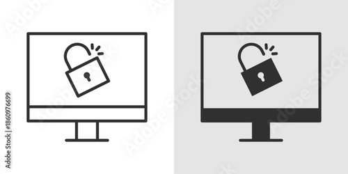 Cyber Attack Icon representing digital threats, hacking attempts, malware, and security breaches targeting networks and systems.