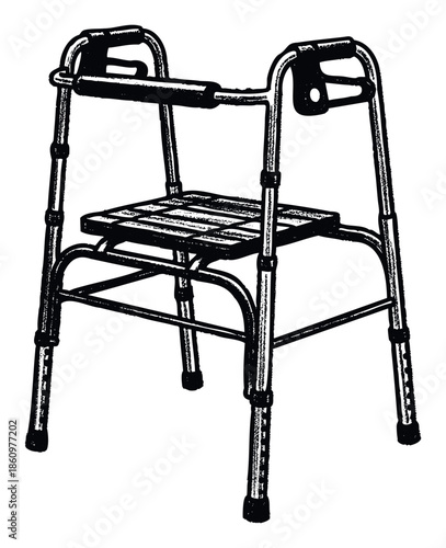 Reliable mobility aid walker with a comfortable builtin seat provides essential assistance and stability for individuals requiring walking support and convenient resting