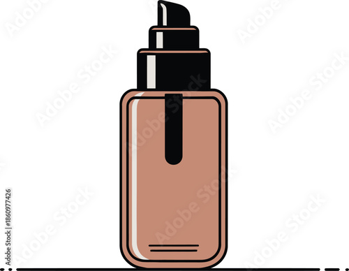 Liquid Foundation Makeup Bottle With Black Pump Dispenser
