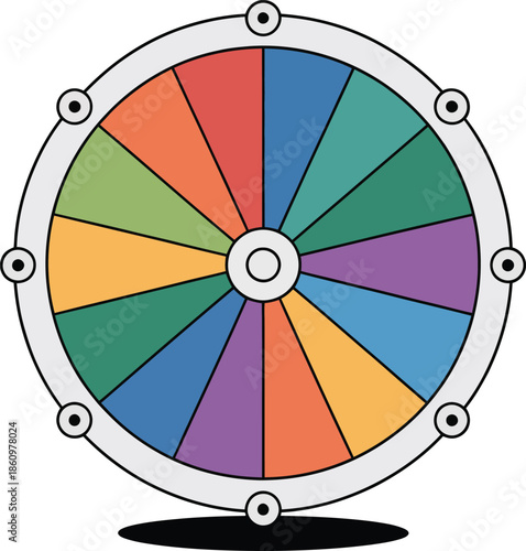 Colorful Geometric Ferris Wheel Spectrum Illustration