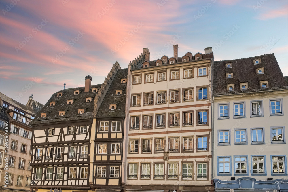 Fototapeta premium Strasbourg in France, old city center with colorful houses, on the canal 