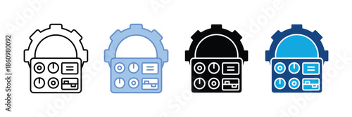 Control Panel Icon Set Multiple Style Collection
