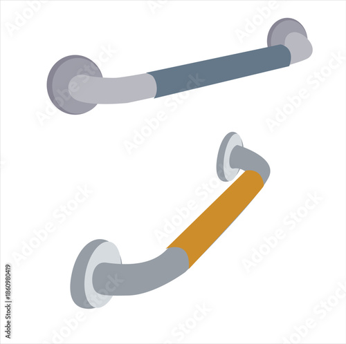 door handle. door handles in side and front view.
