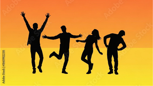 Group of people dancing and exercising together in a vibrant and energetic environment