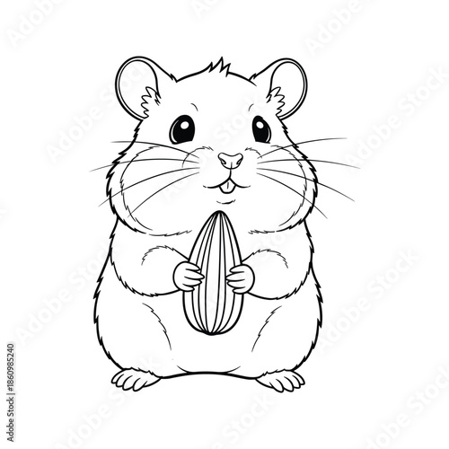 Hamster holding nut Vector, illustration