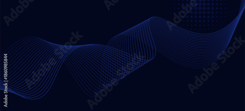 Futuristic abstract background. Glowing flowing wave lines design. Modern shiny blue moving lines element. Future technology concept.