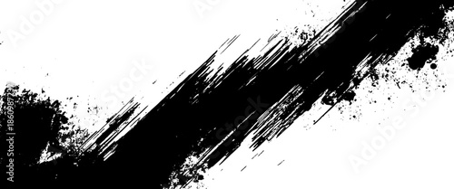 Vector Minimal Black Brush Random Scratched Surface Abstract Background