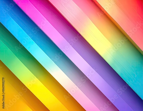 Angled, vibrant, abstract bands of color. Gradients and smooth texture