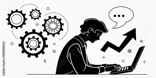 young man with gun and skull vector illustration